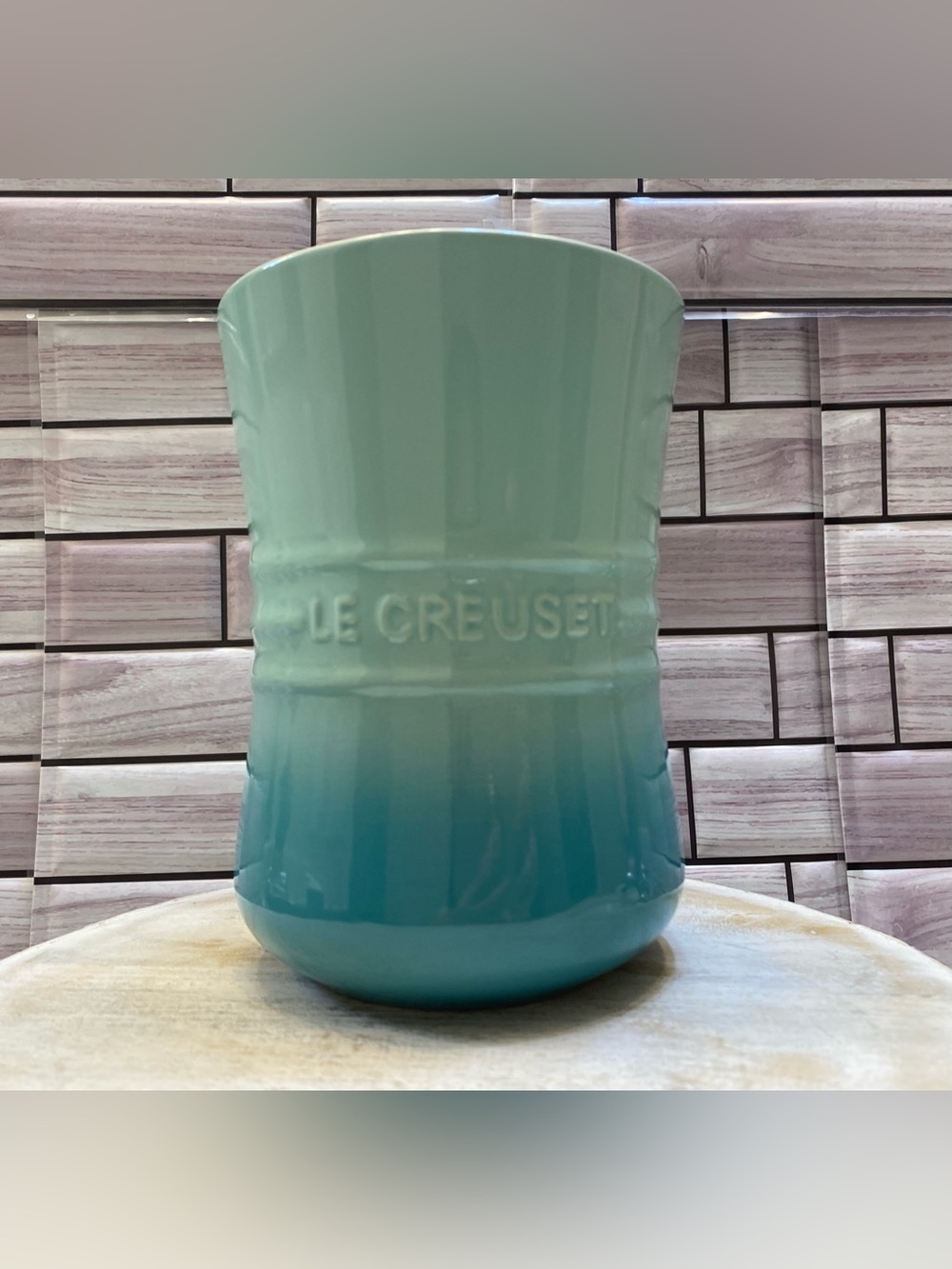 Le Creuset ❤️Stoneware 1.1L Utensil Crock Cool Mint NWT